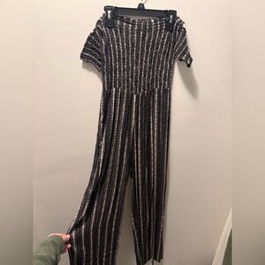 Windsor Black and White Striped Jumpsuit